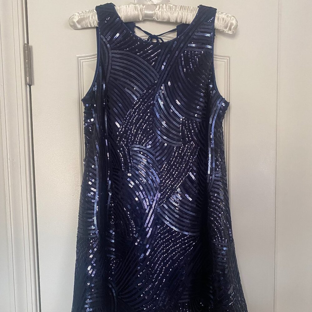 Lily Star (Target) Navy Sequined Shift Dress - Size S